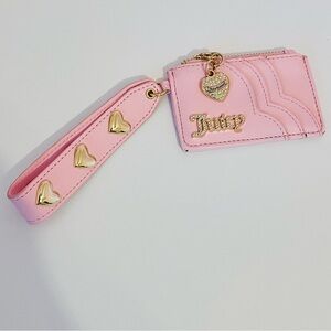 Juicy Couture Pink Wallet with Gold Heart Accents